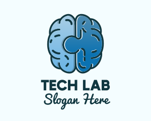 Blue Brain Puzzle logo design