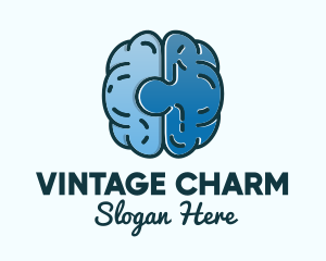 Blue Brain Puzzle logo design