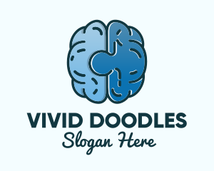 Blue Brain Puzzle logo design