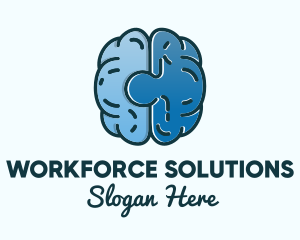 Blue Brain Puzzle logo design