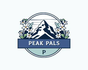 Mountain Peak Flower logo design