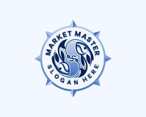 Fisherman Hook Market logo design