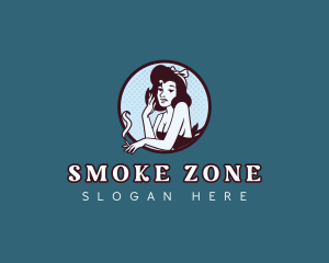 Smoking Sexy Lady logo design