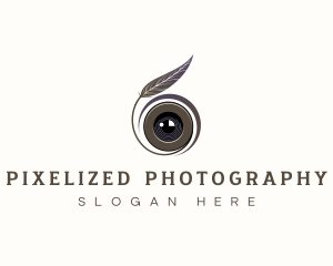 Photojournalism Camera Quill logo design