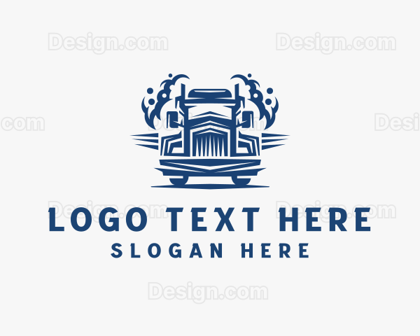 Smoke Freight Truck Logistics Logo