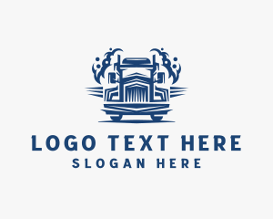 Smoke Freight Truck Logistics Logo