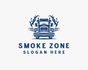 Smoke Freight Truck Logistics logo design