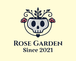 Rose Skull Plant logo design