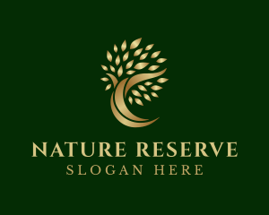 Gold Natural Tree logo design