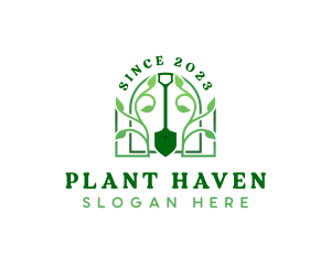 Shovel Plant Botany logo design