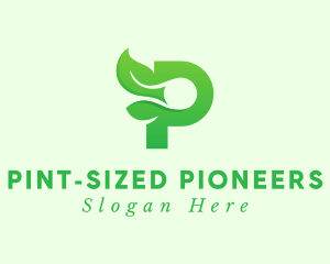 Green Eco Letter P logo design