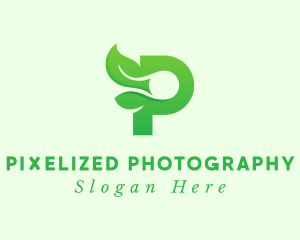 Green Eco Letter P logo design