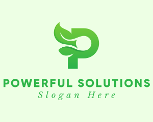 Green Eco Letter P logo design