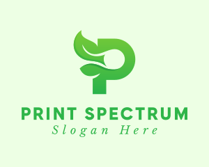 Green Eco Letter P logo design