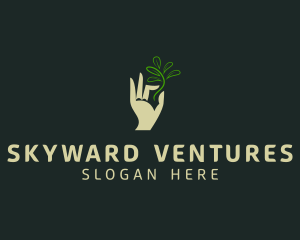 Hand Seedling Plant  Logo