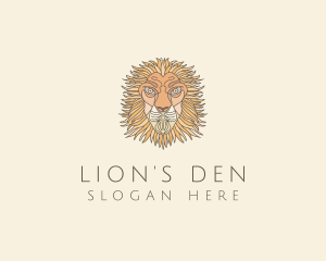 Wild Lion Face logo design