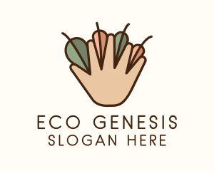 Agriculture Hand Leaves logo design