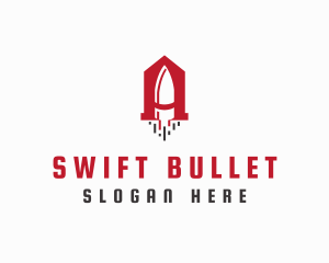 Gun Bullet Letter A logo