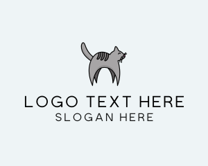 Gray Pet Cat logo design