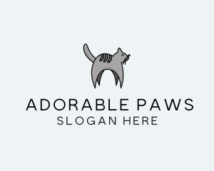 Gray Pet Cat logo design