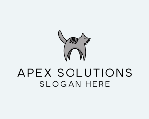 Gray Pet Cat logo design