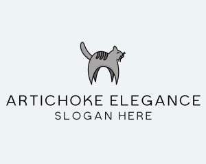 Gray Pet Cat logo design