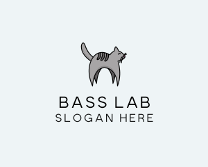 Gray Pet Cat logo design