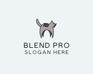 Gray Pet Cat logo design