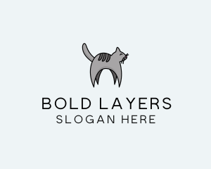 Gray Pet Cat logo design