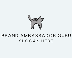 Gray Pet Cat logo design