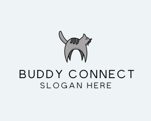 Gray Pet Cat logo design