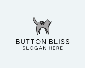 Gray Pet Cat logo design