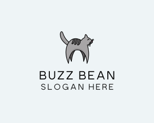 Gray Pet Cat logo design