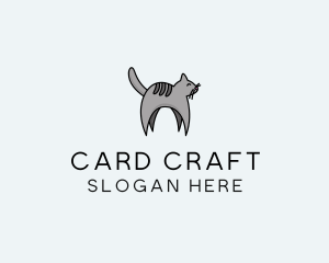 Gray Pet Cat logo design