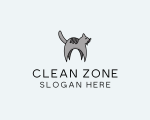 Gray Pet Cat logo design