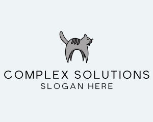 Gray Pet Cat logo design