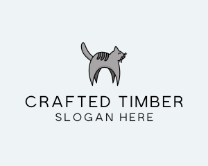 Gray Pet Cat logo design