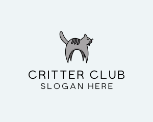 Gray Pet Cat logo design