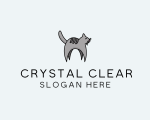 Gray Pet Cat logo design