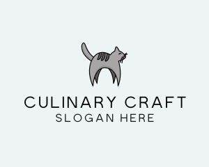 Gray Pet Cat logo design