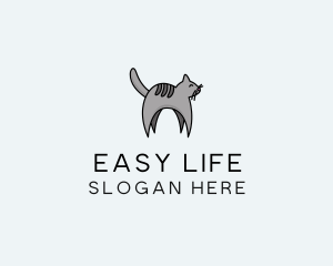 Gray Pet Cat logo design