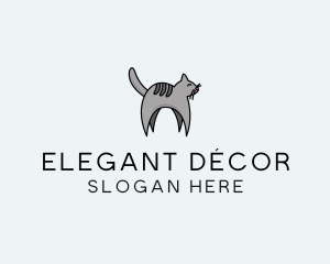 Gray Pet Cat logo design