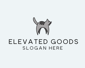 Gray Pet Cat logo design