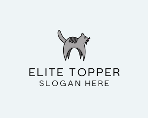 Gray Pet Cat logo design