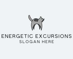 Gray Pet Cat logo design