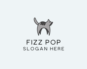 Gray Pet Cat logo design