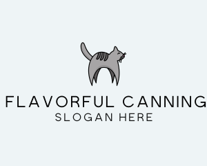 Gray Pet Cat logo design