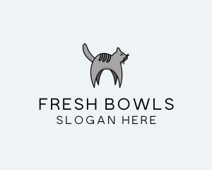 Gray Pet Cat logo design