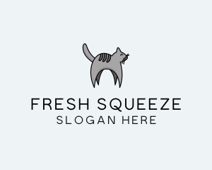 Gray Pet Cat logo design