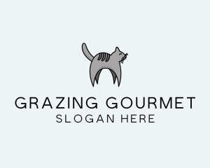 Gray Pet Cat logo design